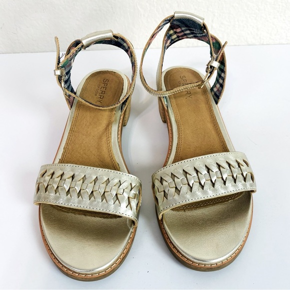 Sperry Platinum Seaport City Leather Sandals Size 8 - Picture 4 of 8